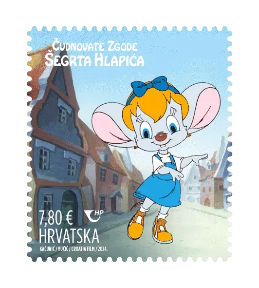 Croatian Crypto Stamp 6 – Šegrt Hlapić – Little Girl Gita, postage stamp by Hrvatska Pošta (Croatian Post)