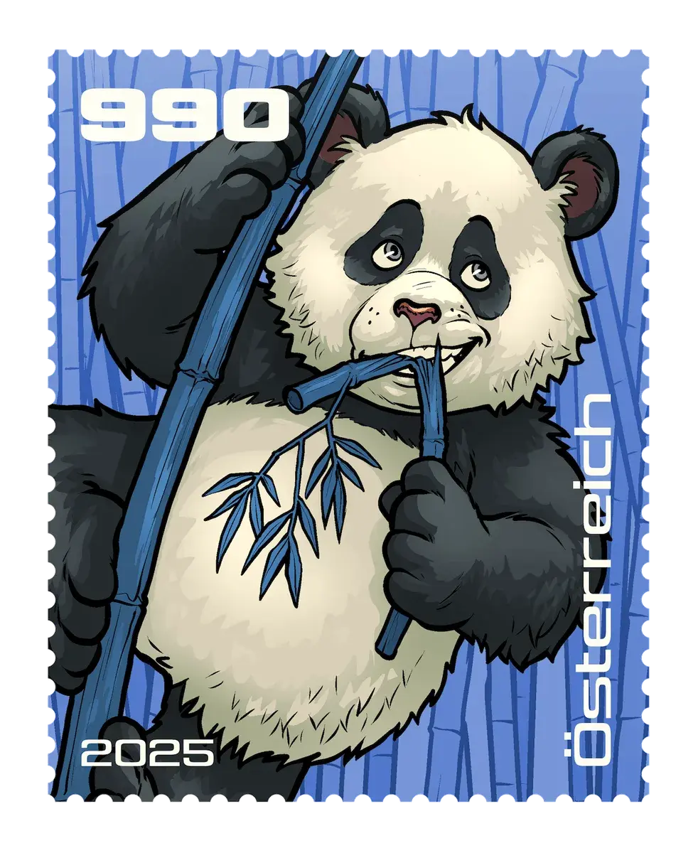Bambu – Blue, postage stamp by Austrian Post (Österreichische Post)