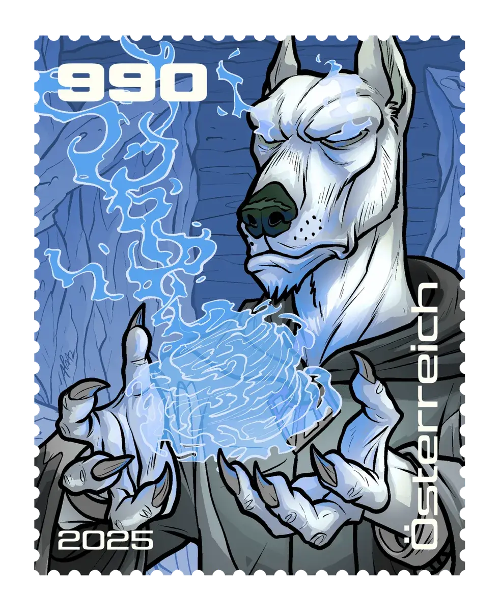 Cassius – Blue, postage stamp by Austrian Post (Österreichische Post)