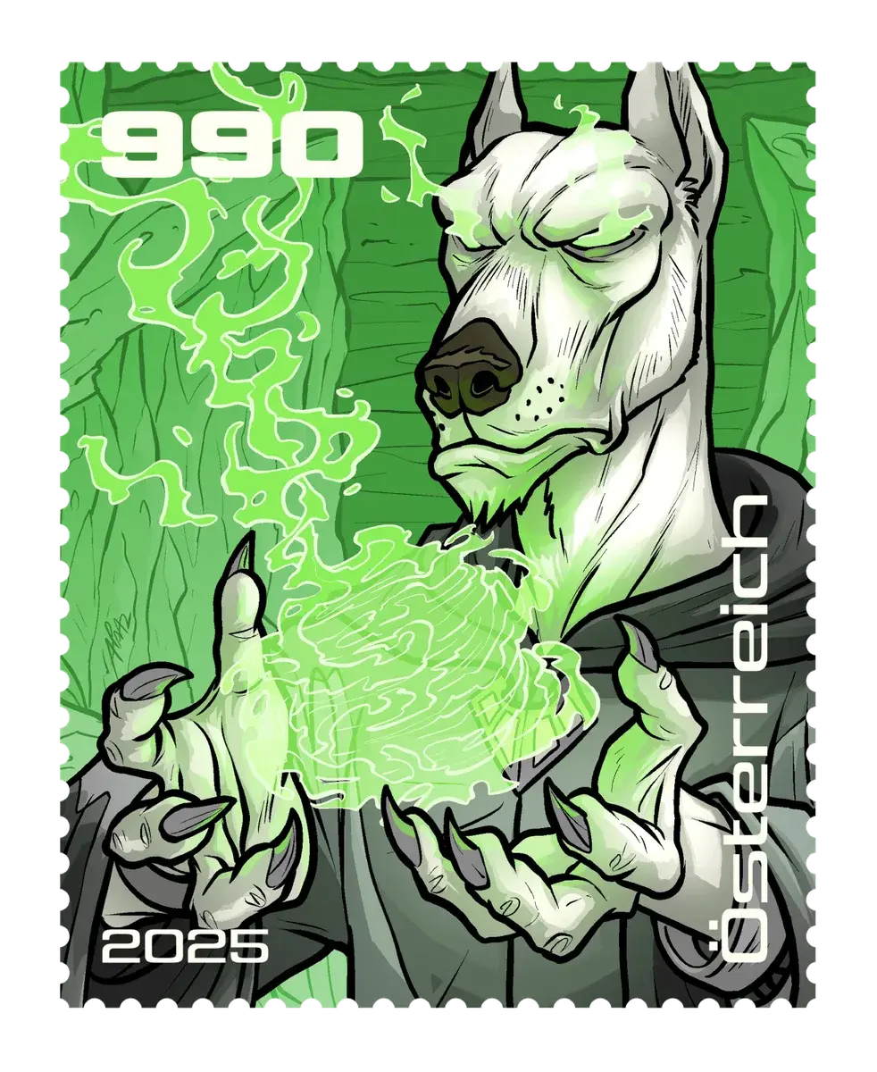 Cassius – Green, postage stamp by Austrian Post (Österreichische Post)