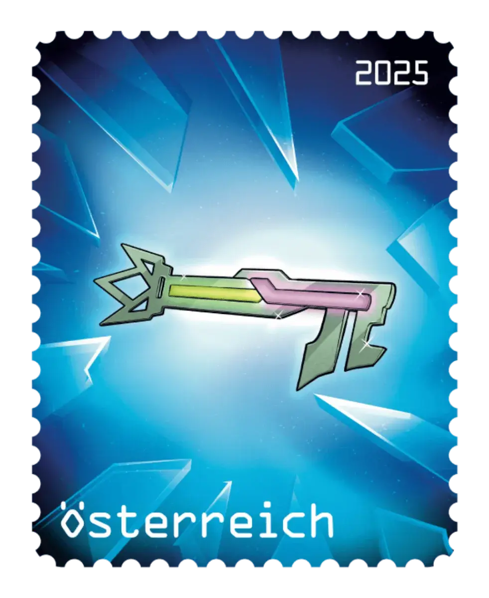 Prism Key — Crypto stamp Comic #2 – Blue, postage stamp by Austrian Post (Österreichische Post)
