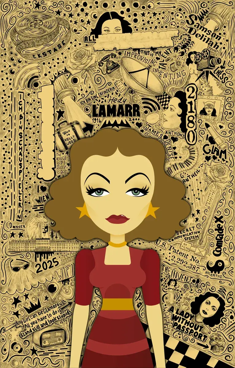 CSA Hackatao – Mozart & Hedy Lamarr – Hedy the Mind, postage stamp by Austrian Post (Österreichische Post)