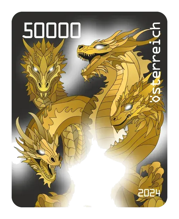 Hydra (multi-headed dragon) guarding 1g gold bar