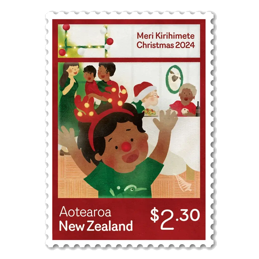 NZ Post Christmas 2024 – Christmas through the Window – Rare, postage stamp by NZ Post (New Zealand Post)